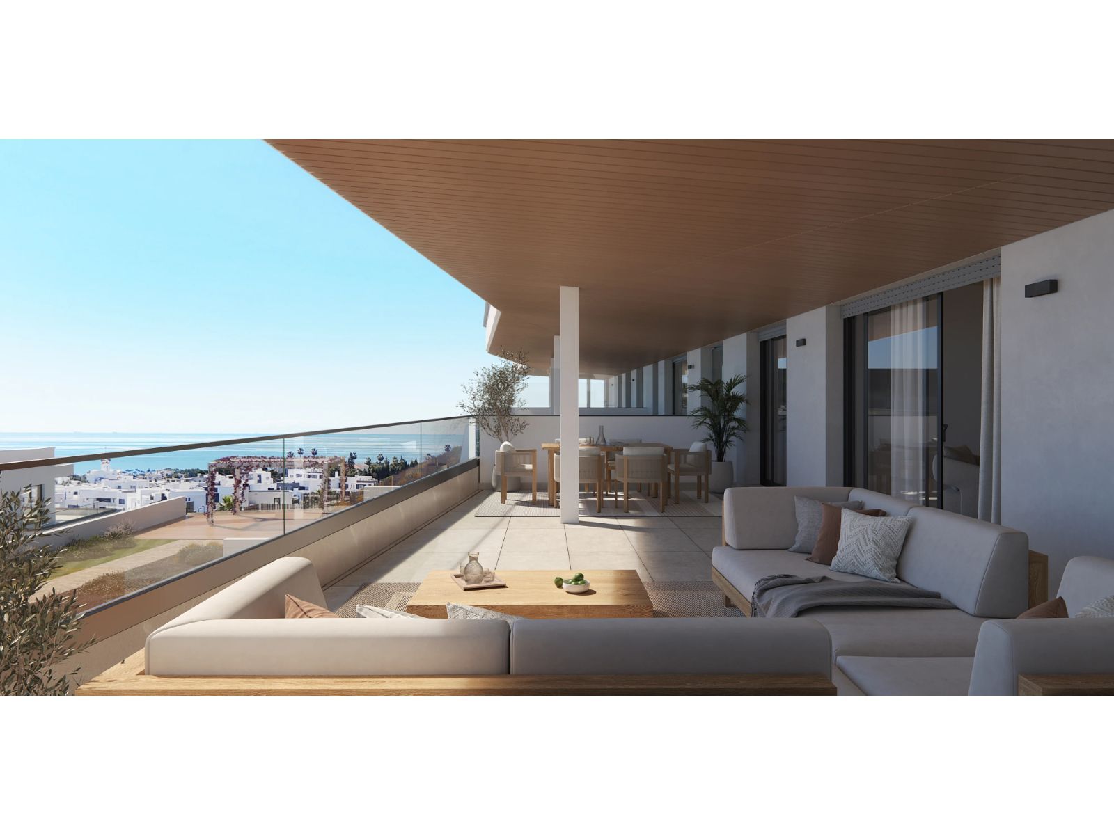 02 modern balcony living room sea view